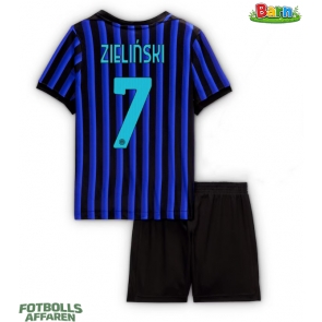 Inter Milan Piotr Zielinski #7 Hemmaställ Barn 2025-26 Kortärmad (+ Korta byxor)